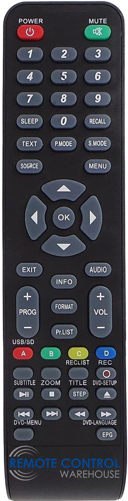 Vivo PTV43HD TV Replacement Remote Control