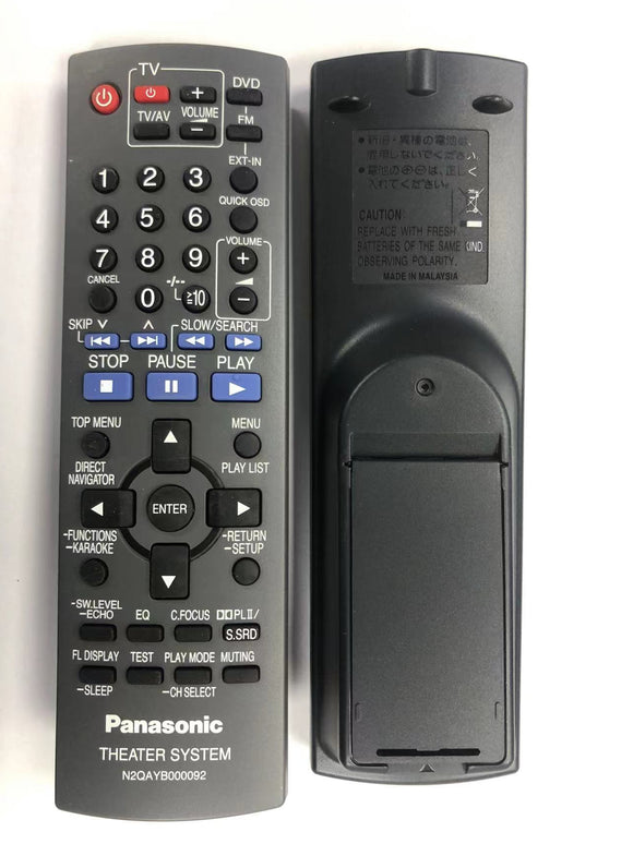 Panasonic Home Theater Original Remote Control - N2QAYB000092 Genuine