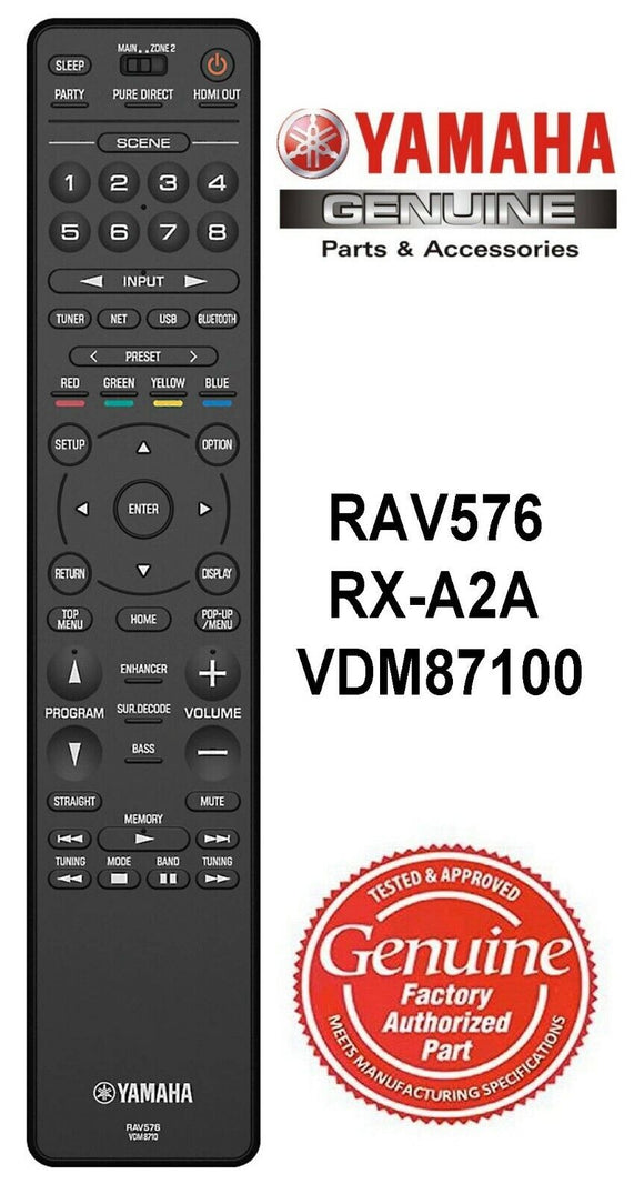 Yamaha Original Remote Control RAV576 VDM87100 Genuine