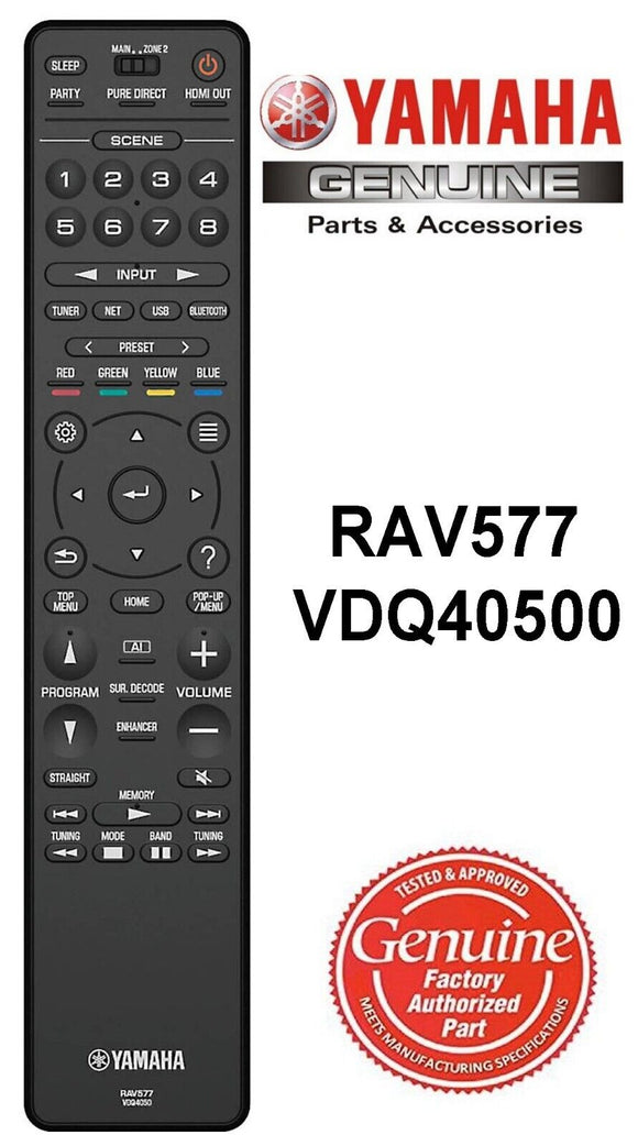 Yamaha Original Remote Control RAV577 VVDQ40500 Genuine