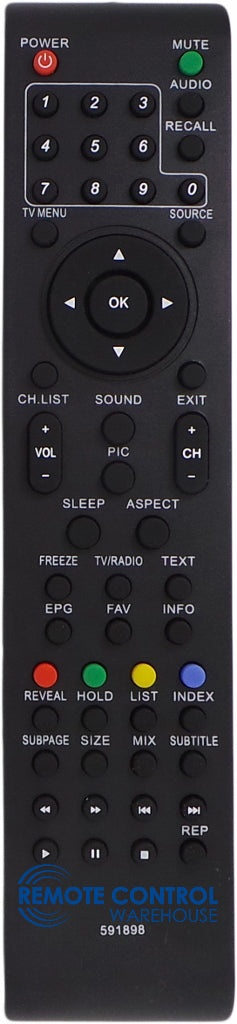 REPLACEMENT TEAC REMOTE CONTROL C2601110 -  LCDV2650SD LCD TV - Remote Control Warehouse