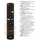Original HITACHI Remote Control CLE-1025 - UZ656600 6600 SERIES SMART TV