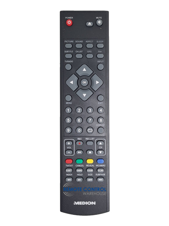 MEDION Original Remote Control E–14D BLACK MD30678AUS-A MD30727AUS-A LED LCD TV