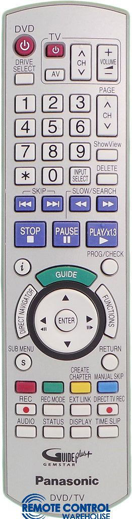 ORIGINAL PANASONIC REMOTE EUR7659Y60 - DMR-EH75V DMREH75V DVD RECORDER - Remote Control Warehouse
