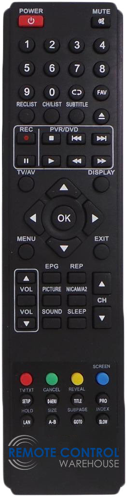 PENDO PNDLHTU20 LED LCD TV REPLACEMENT REMOTE CONTROL