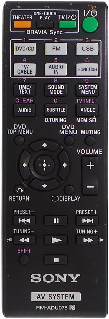 Original  Sony Remote Control RMADU078 RM-ADU078 -  DAV-TZ170   DAV-TZ171  DAV-TZ175   DAV-TZ210  DAV-TZ510 HBDDZ170  HBDDZ171  HBDDZ175 - Remote Control Warehouse
