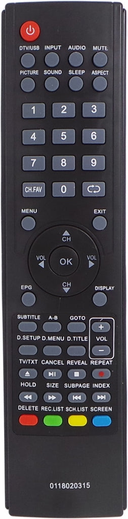 REPLACEMENT TEAC REMOTE CONTROL 0118020315 - LCDV2656HDR LCDV3256HDR LCDV2681FHD - Remote Control Warehouse