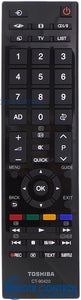 ORIGINAL TOSHIBA REMOTE CONTROL CT90420 REPLACE CT-8067 - 24L3750A  32L3750A  LCD  TV - Remote Control Warehouse